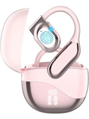 Wireless Bluetooth Translation Earbuds with Charging Case - Black & Silver